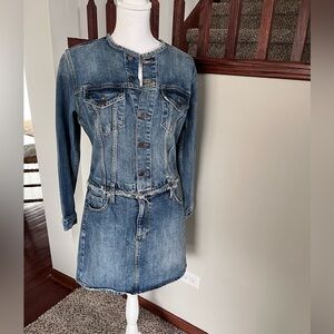 Lucky Brand Remade 2018 Light Wash Denim Jacket Dress Button Front